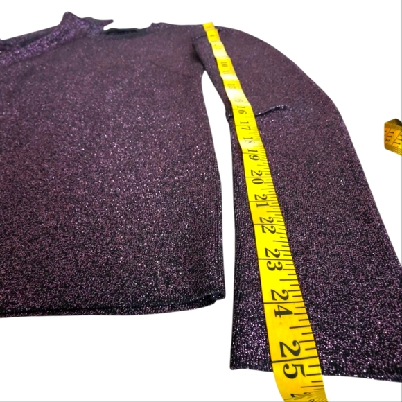 Alexander Wang Metallic Plum Shimmer Knit Sweater Size Small NWOT - Picture 9 of 16